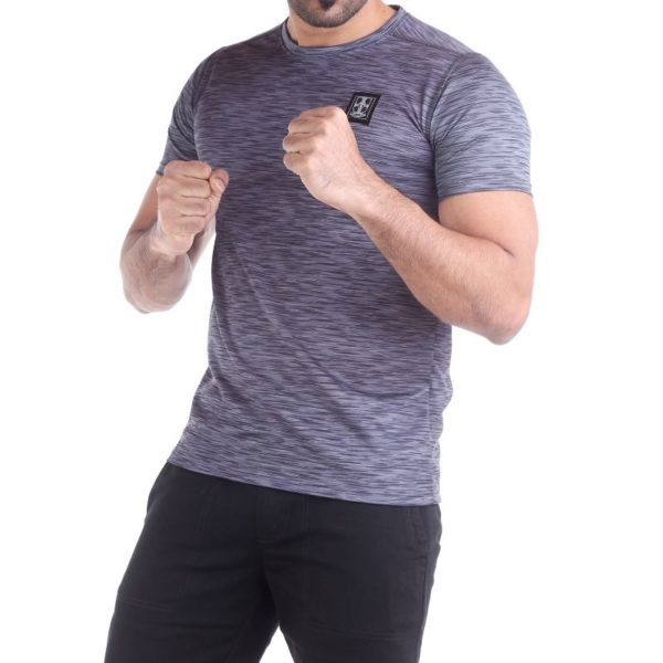 Man Wearing Dri-Fit Gray Moisture Wicking Athleisure Wear T-Shirt