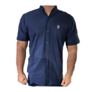 Hybrid Blue Shirt with Chinese Collar 2023 Design